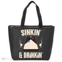 Funny Sinkin And Drinkin Cornhole Game Tote Bag thumb 0