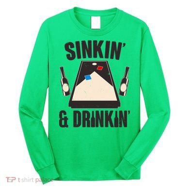 Funny Sinkin And Drinkin Cornhole Game Long Sleeve Shirt