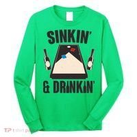 Funny Sinkin And Drinkin Cornhole Game Long Sleeve Shirt thumb 0