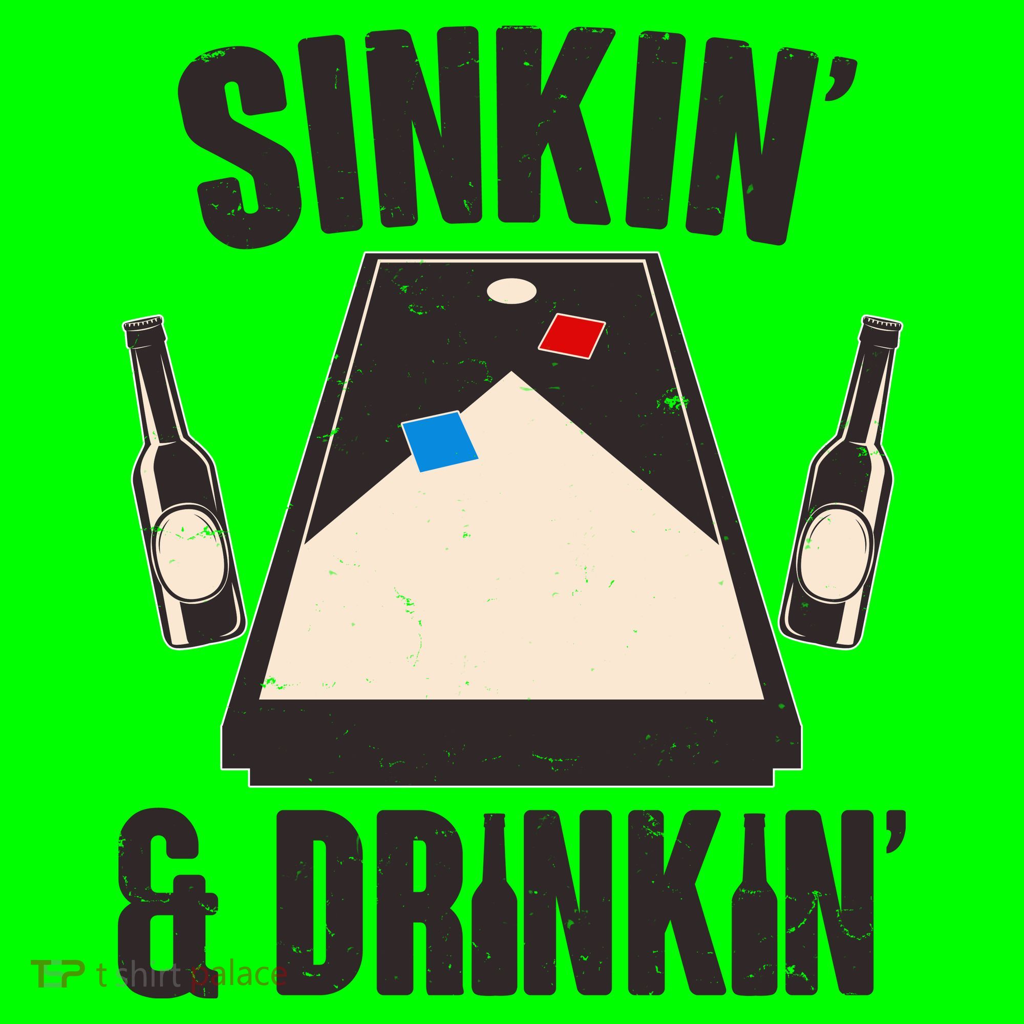 Funny Sinkin And Drinkin Cornhole Game Long Sleeve Shirt
