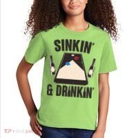 Funny Sinkin And Drinkin Cornhole Game Kids T-Shirt thumb 2