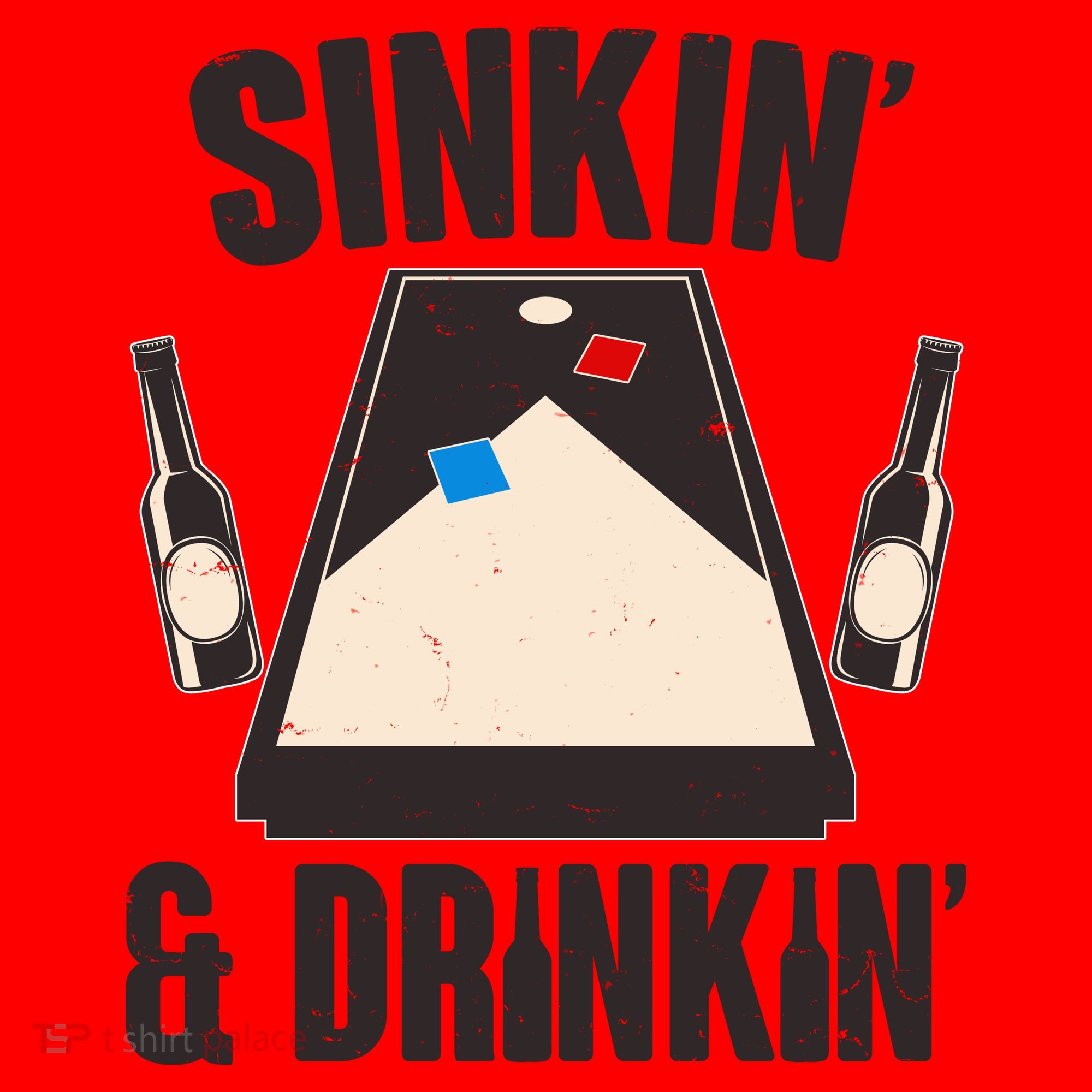Funny Sinkin And Drinkin Cornhole Game Santa Hat