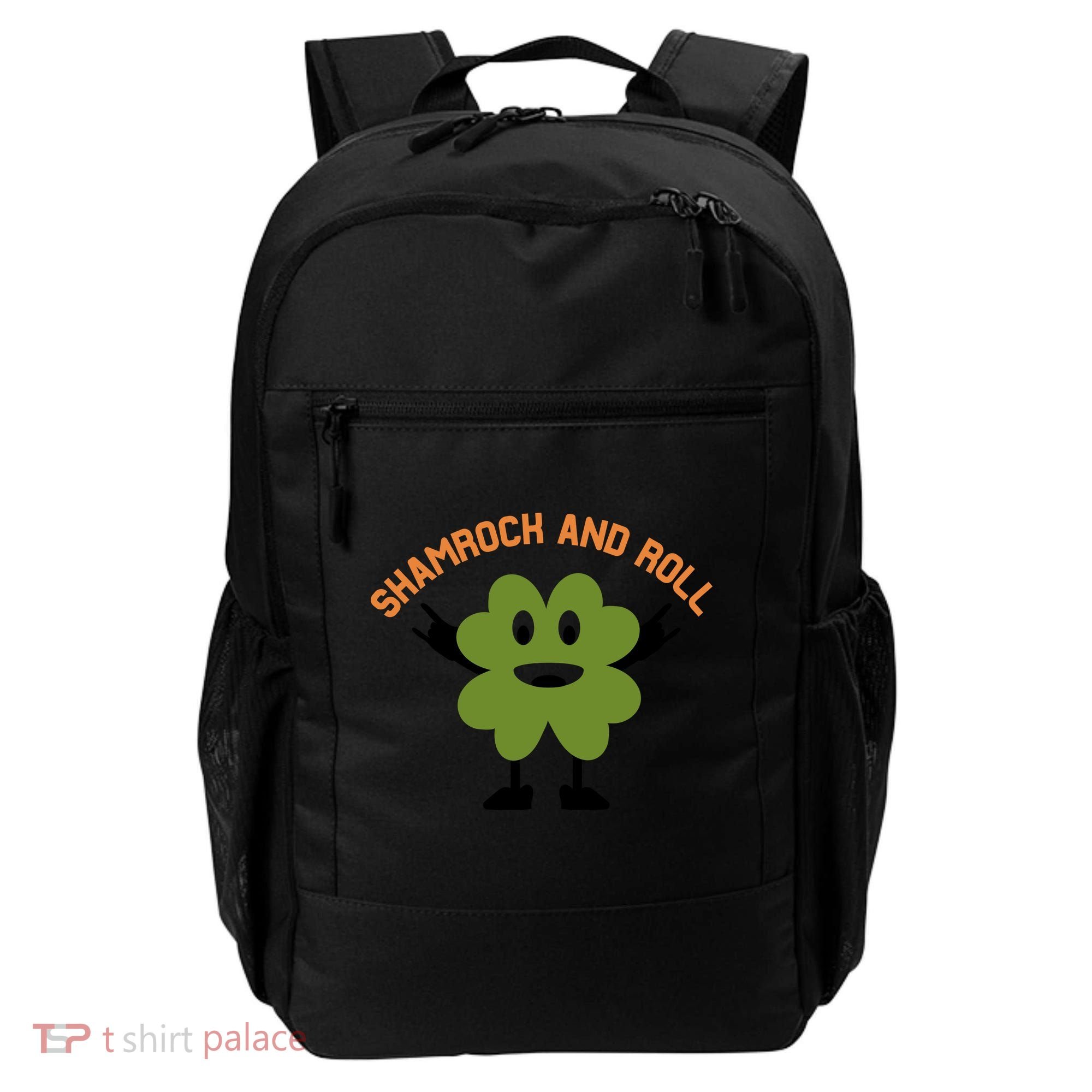 Funny Shamrock And Roll Irish Leaf St Patricks Day Backpack