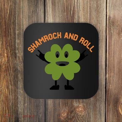 Funny Shamrock And Roll Irish Leaf St Patricks Day Coaster