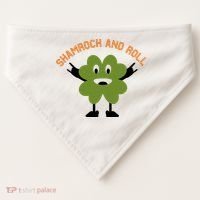Funny Shamrock And Roll Irish Leaf St Patricks Day USA-Made Doggie Bandana thumb 0