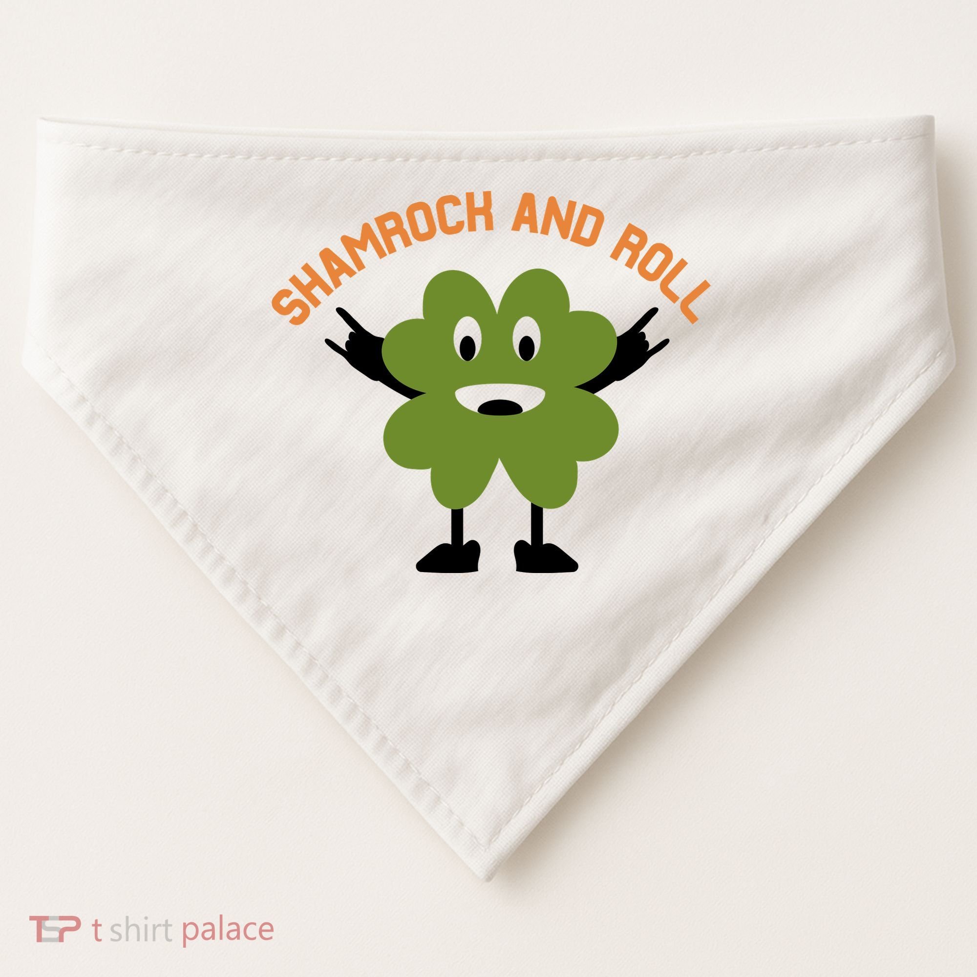Funny Shamrock And Roll Irish Leaf St Patricks Day USA-Made Doggie Bandana