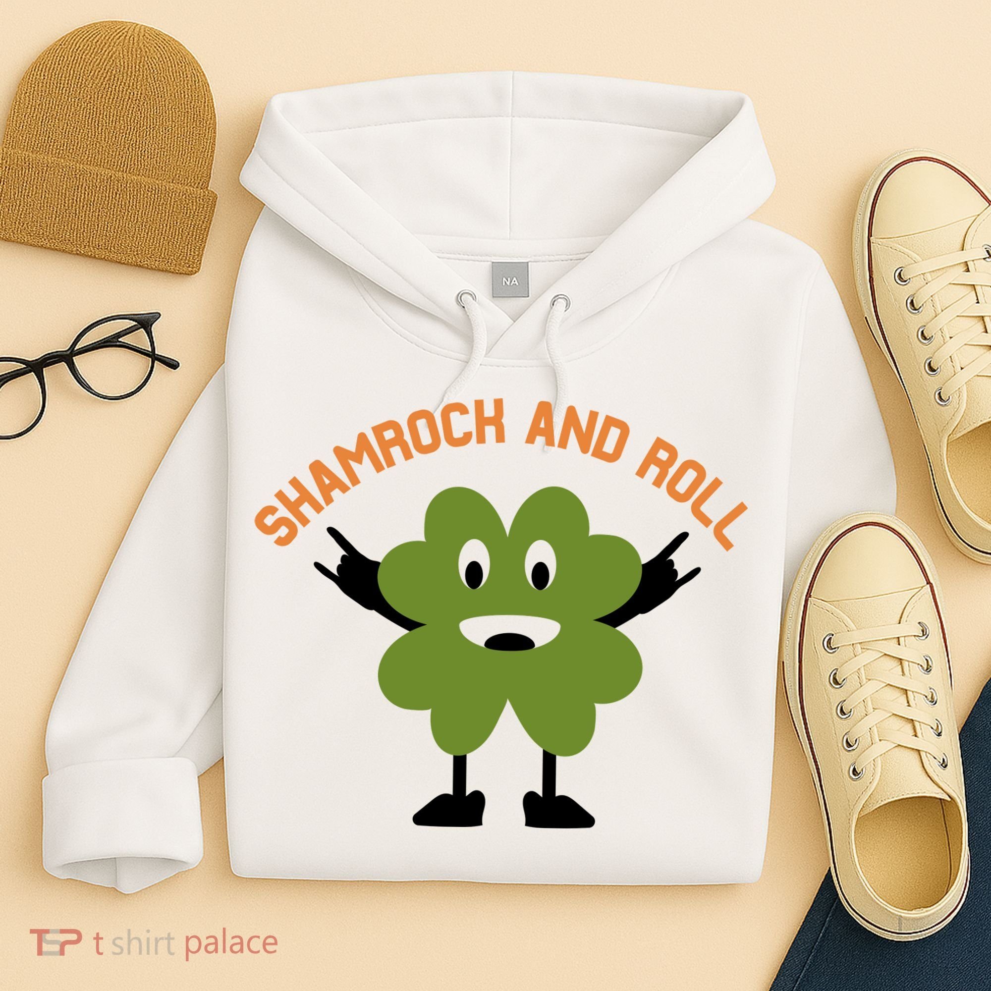 Funny Shamrock And Roll Irish Leaf St Patricks Day Hoodie
