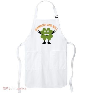 Funny Shamrock And Roll Irish Leaf St Patricks Day Apron