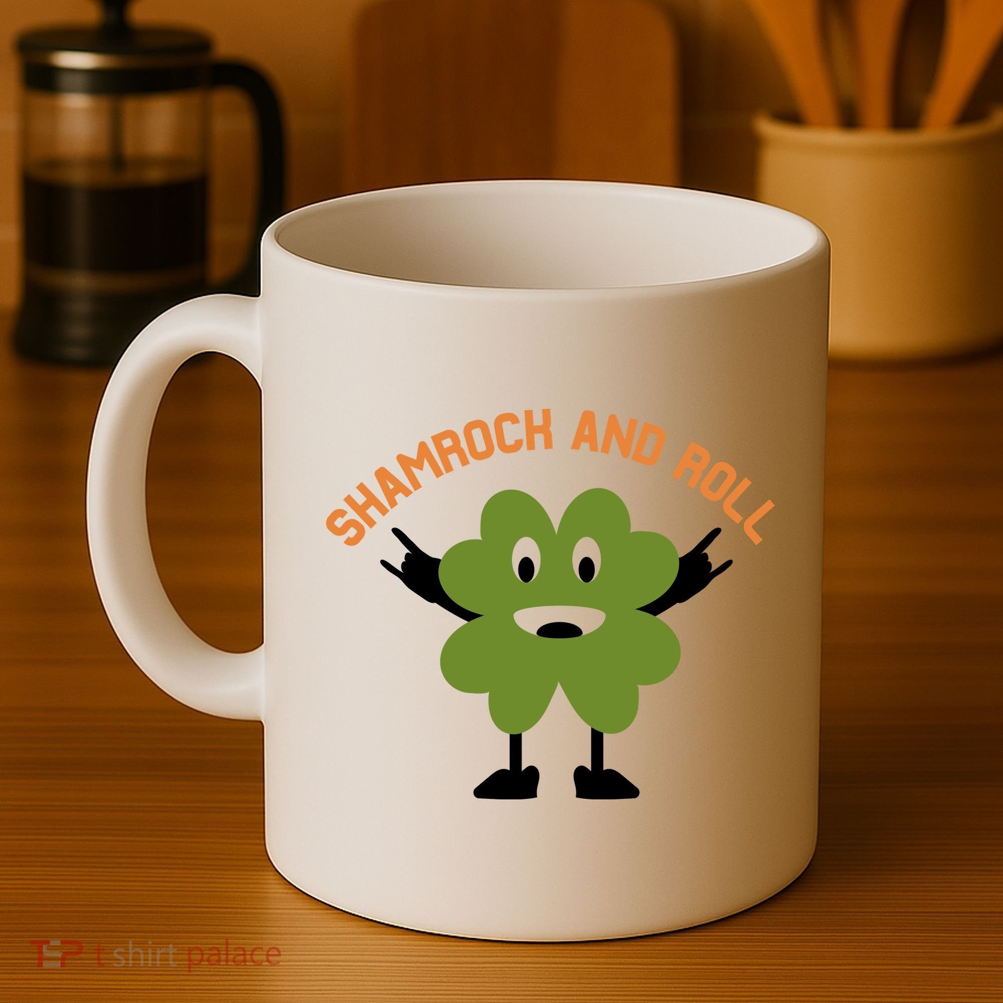 Funny Shamrock And Roll Irish Leaf St Patricks Day Coffee Mug