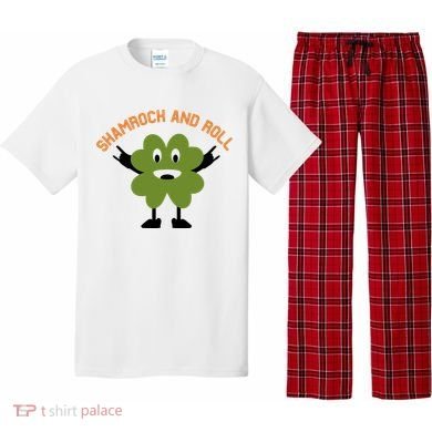 Funny Shamrock And Roll Irish Leaf St Patricks Day Pajama Set