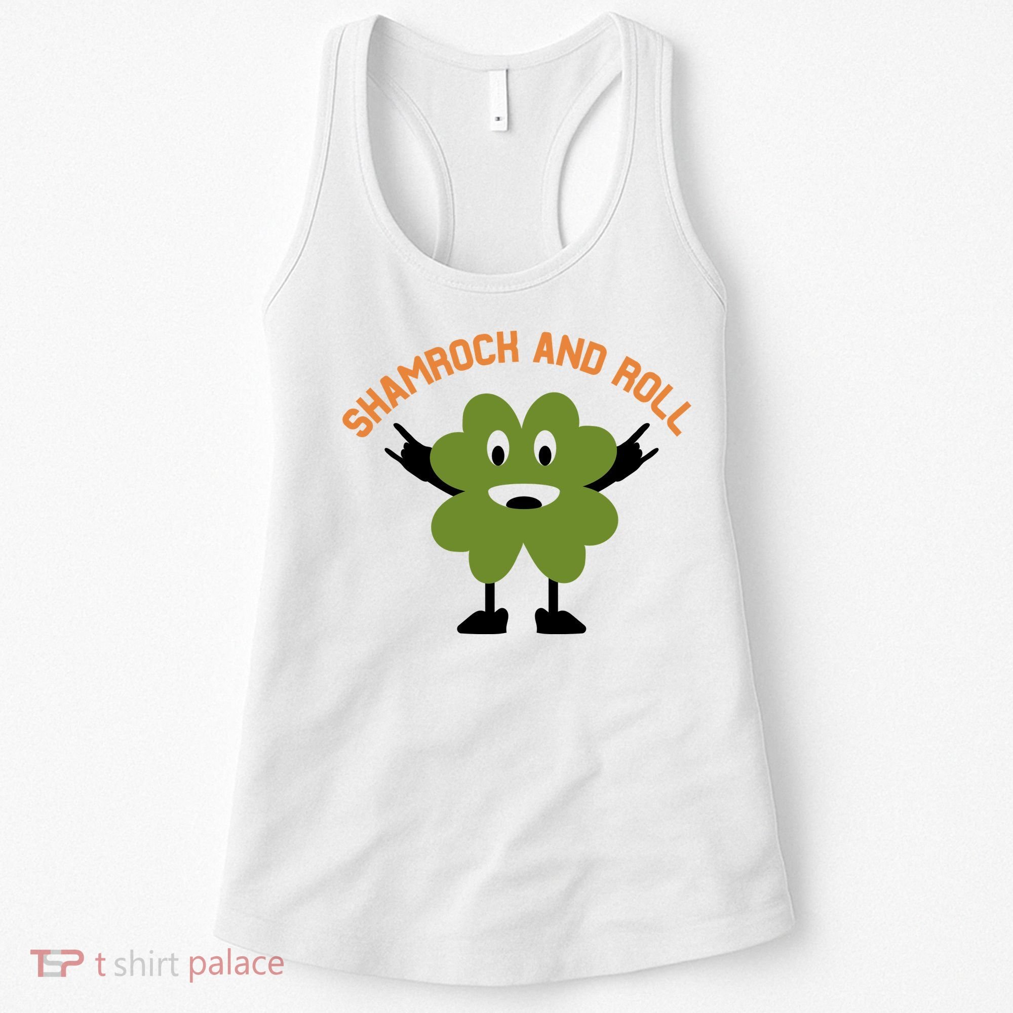 Funny Shamrock And Roll Irish Leaf St Patricks Day Women's Tank Top