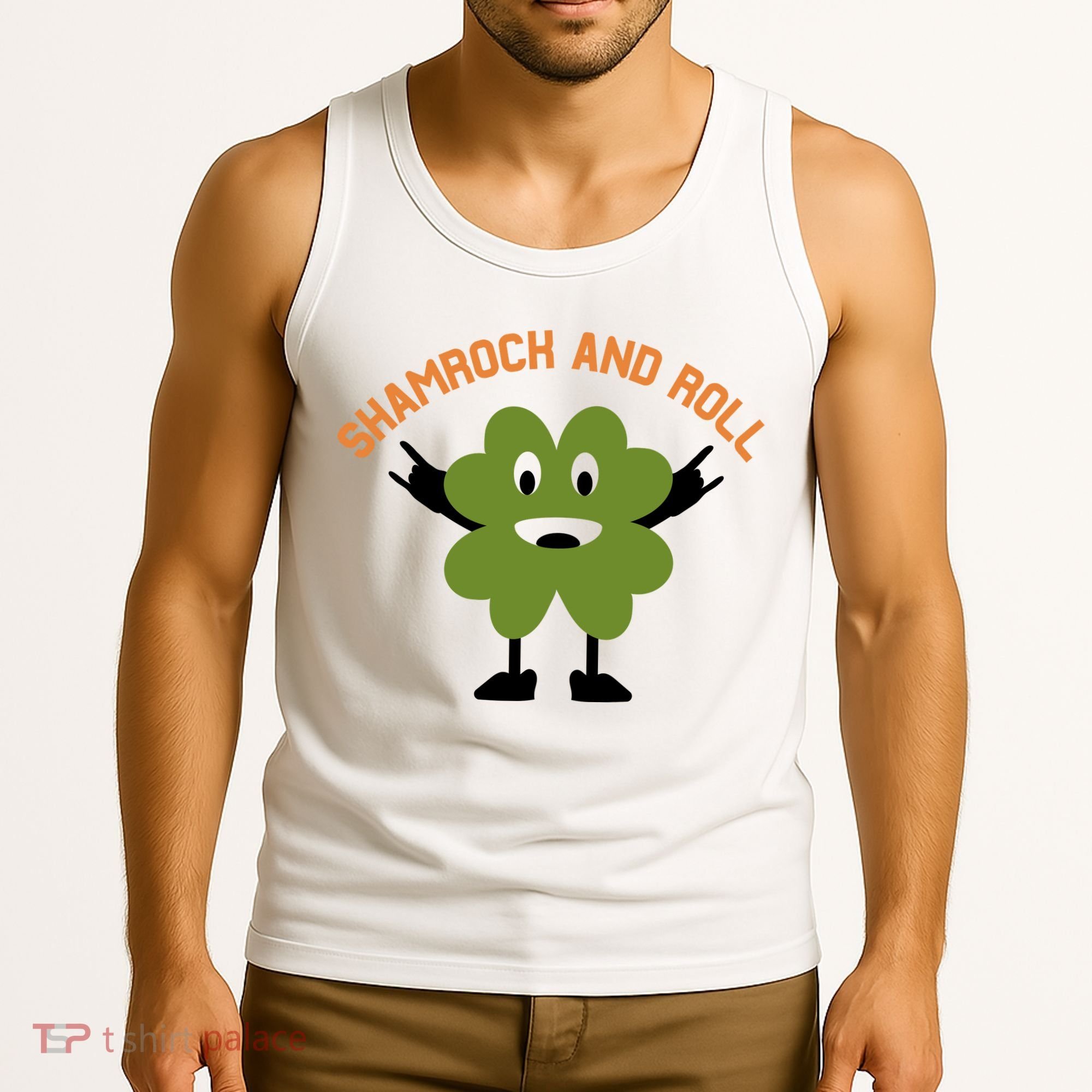 Funny Shamrock And Roll Irish Leaf St Patricks Day Tank Top
