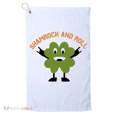 Funny Shamrock And Roll Irish Leaf St Patricks Day Golf Towel