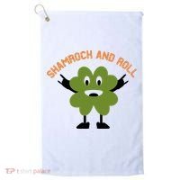 Funny Shamrock And Roll Irish Leaf St Patricks Day Golf Towel thumb 0