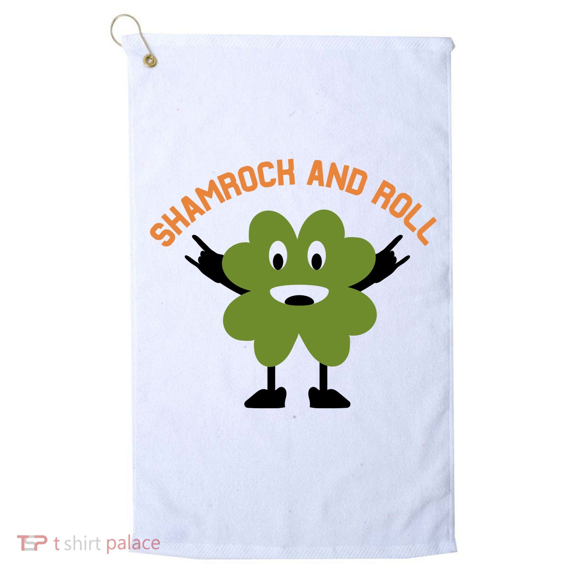 Funny Shamrock And Roll Irish Leaf St Patricks Day Golf Towel