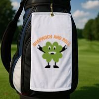 Funny Shamrock And Roll Irish Leaf St Patricks Day Golf Towel thumb 2