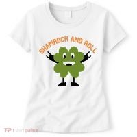 Funny Shamrock And Roll Irish Leaf St Patricks Day Women's T-Shirt thumb 0
