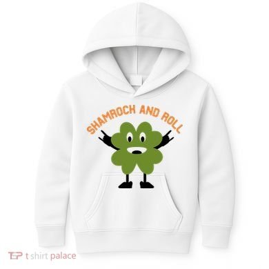 Funny Shamrock And Roll Irish Leaf St Patricks Day Kids Hoodie