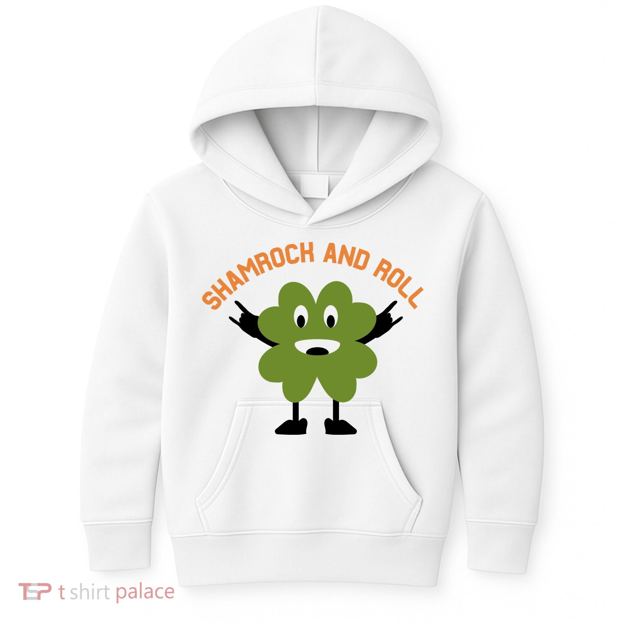 Funny Shamrock And Roll Irish Leaf St Patricks Day Kids Hoodie