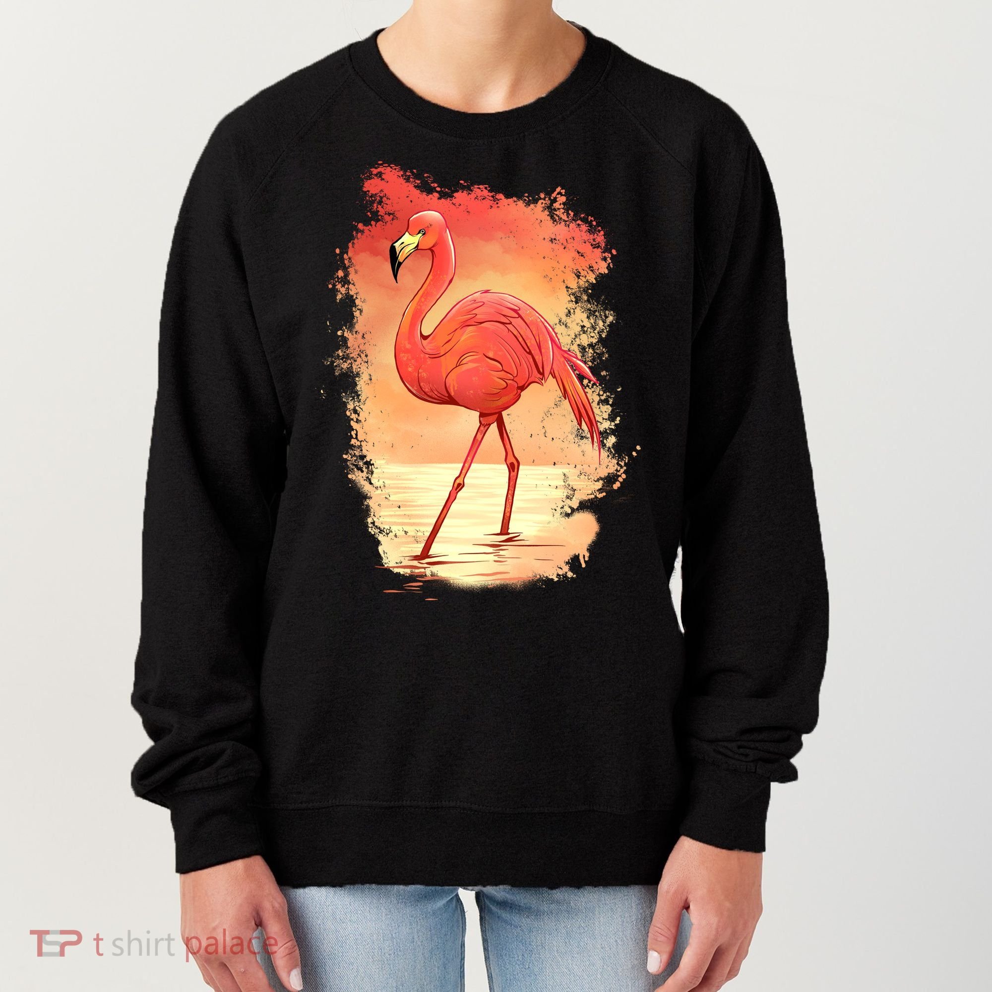Flamingo Sunset Art Women's Sweatshirt