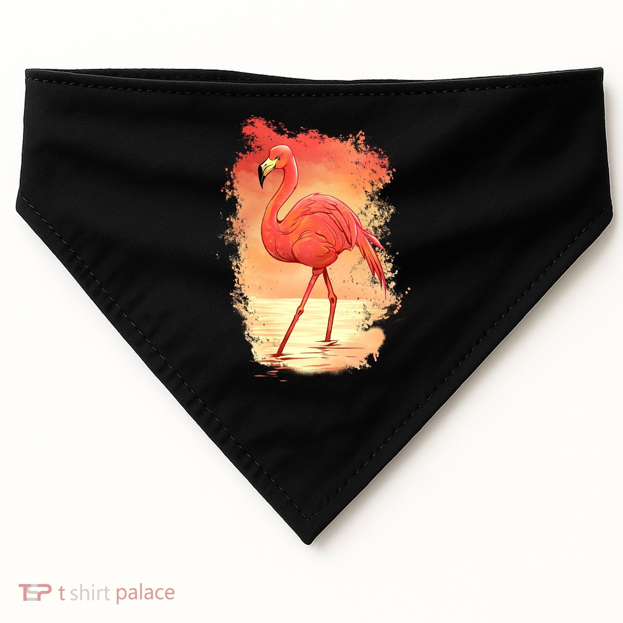 Flamingo Sunset Art USA-Made Doggie Bandana