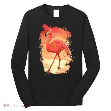 Flamingo Sunset Art Long Sleeve Shirt