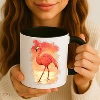 Flamingo Sunset Art Coffee Mug thumb 3