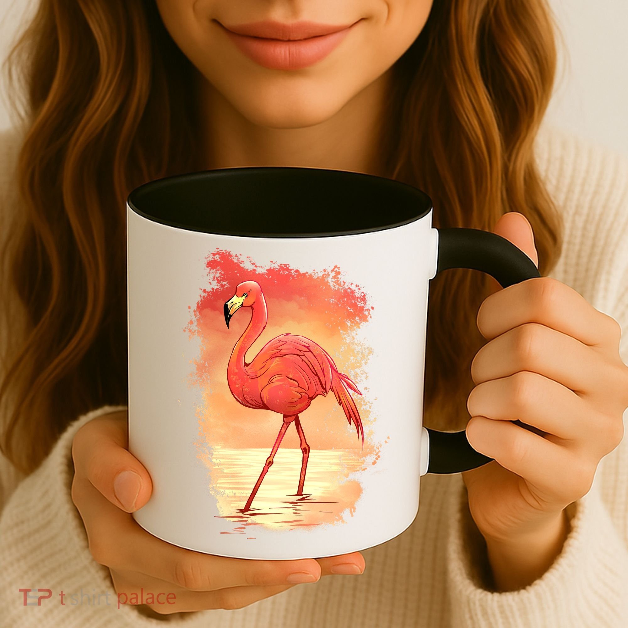 Flamingo Sunset Art Coffee Mug