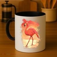 Flamingo Sunset Art Coffee Mug thumb 4