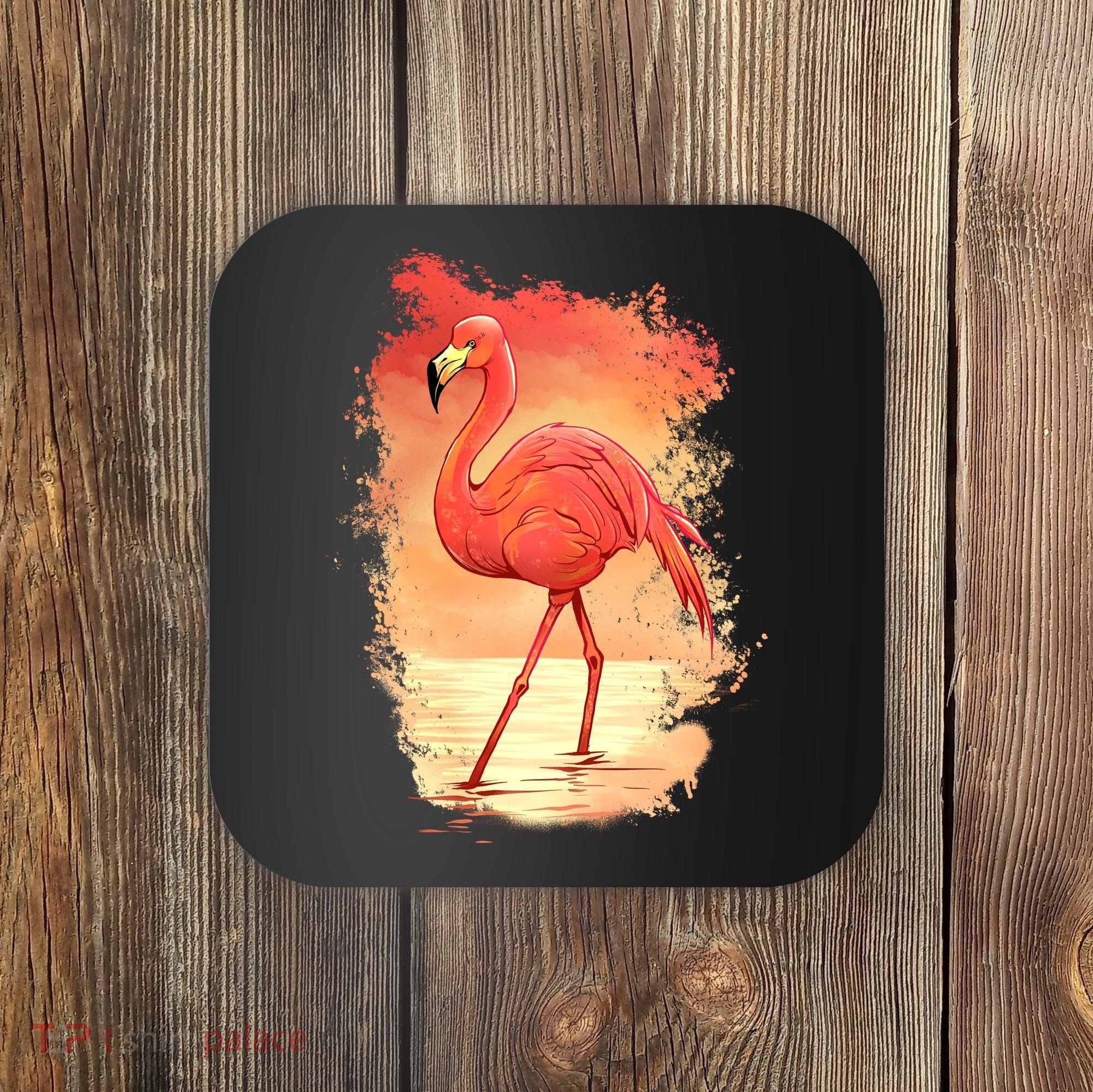 Flamingo Sunset Art Coaster