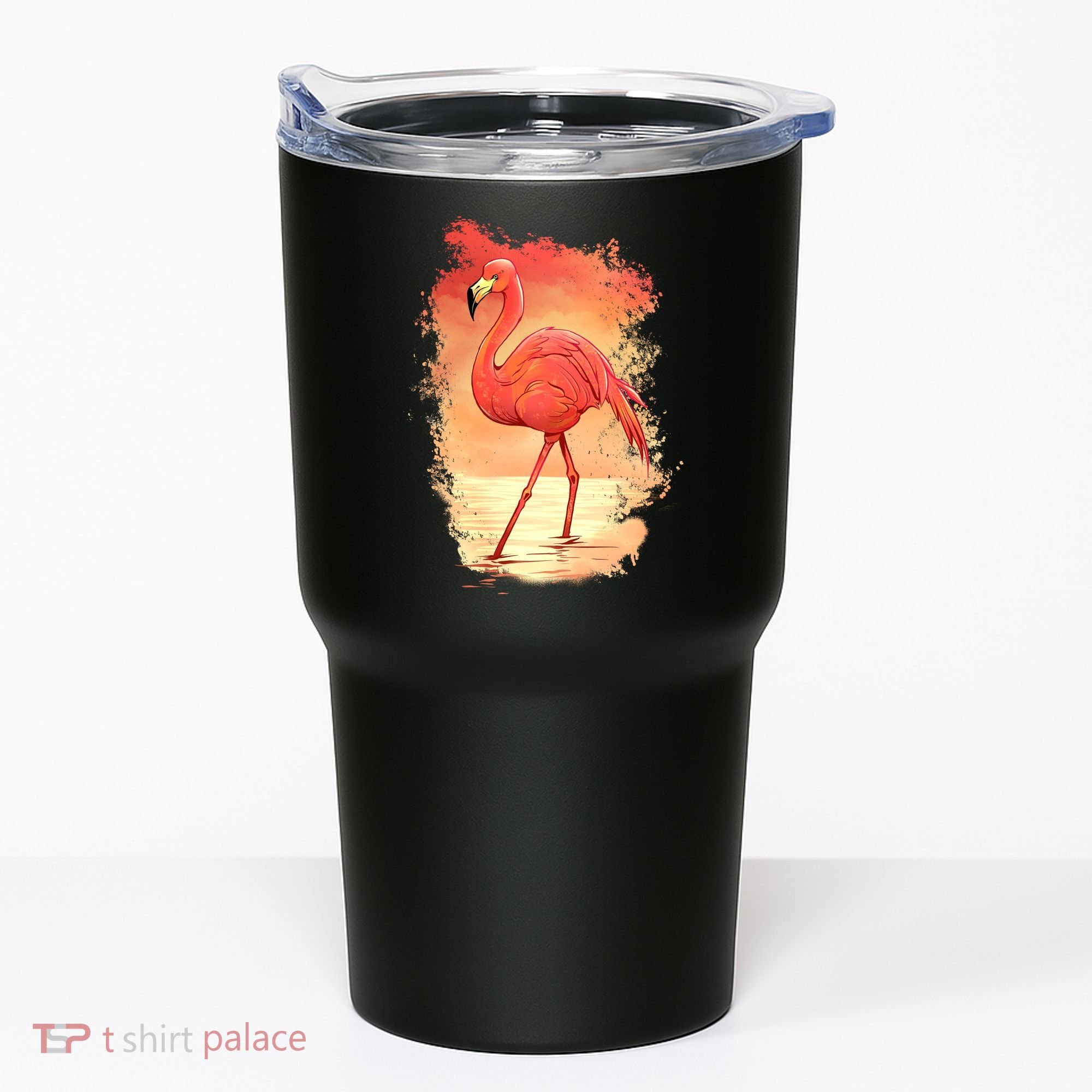 Flamingo Sunset Art Tumbler