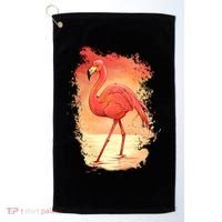 Flamingo Sunset Art Golf Towel thumb 0