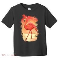Flamingo Sunset Art Toddler T-Shirt thumb 0