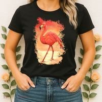 Flamingo Sunset Art Women's T-Shirt thumb 2