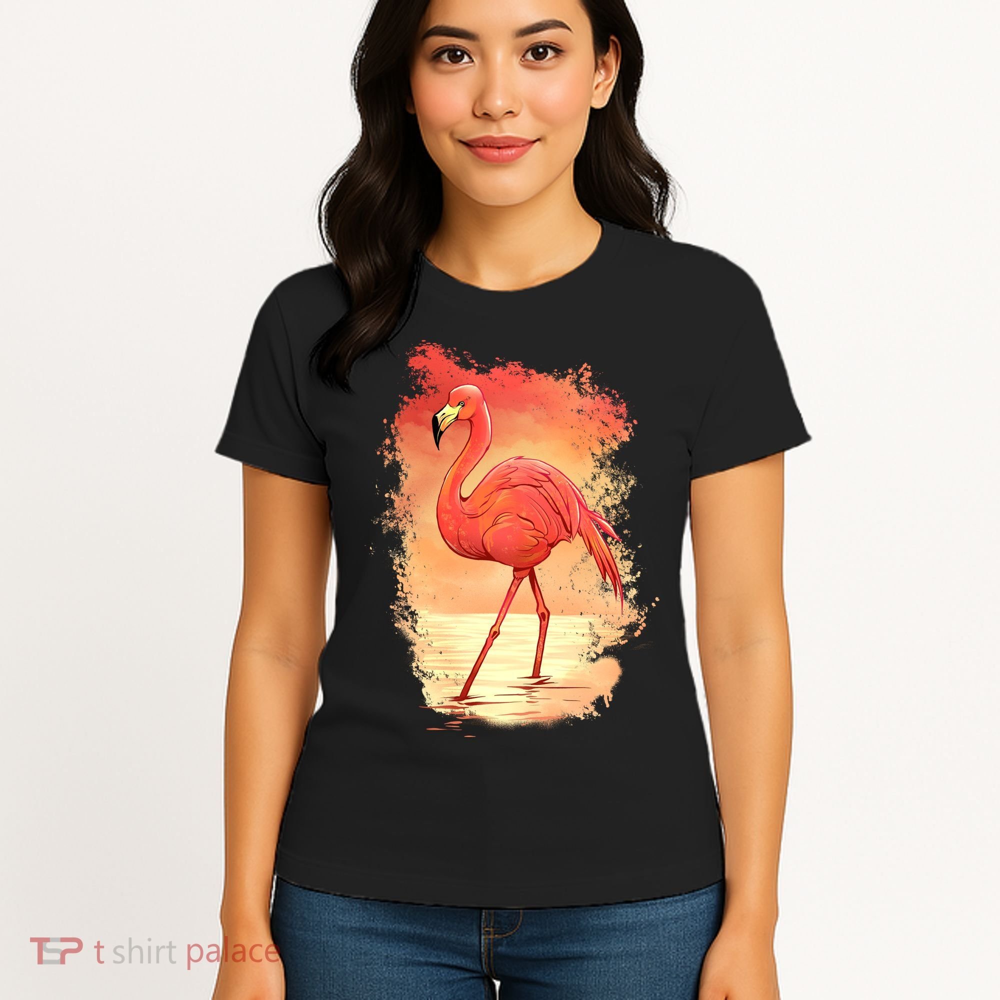 Flamingo Sunset Art Women's T-Shirt