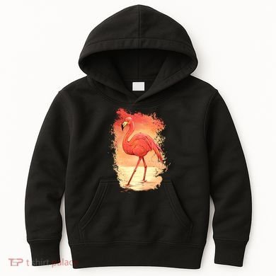 Flamingo Sunset Art Kids Hoodie