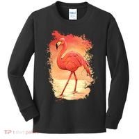 Flamingo Sunset Art Kids Long Sleeve Shirt thumb 0