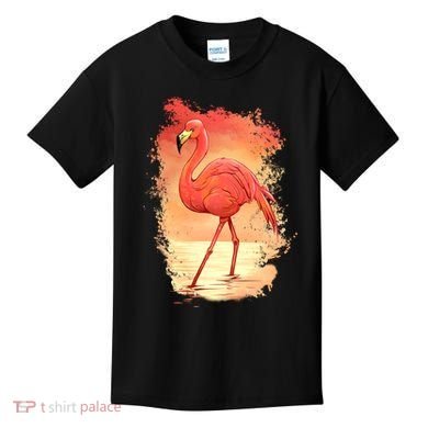 Flamingo Sunset Art Kids T-Shirt