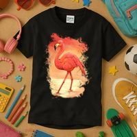 Flamingo Sunset Art Kids T-Shirt thumb 3