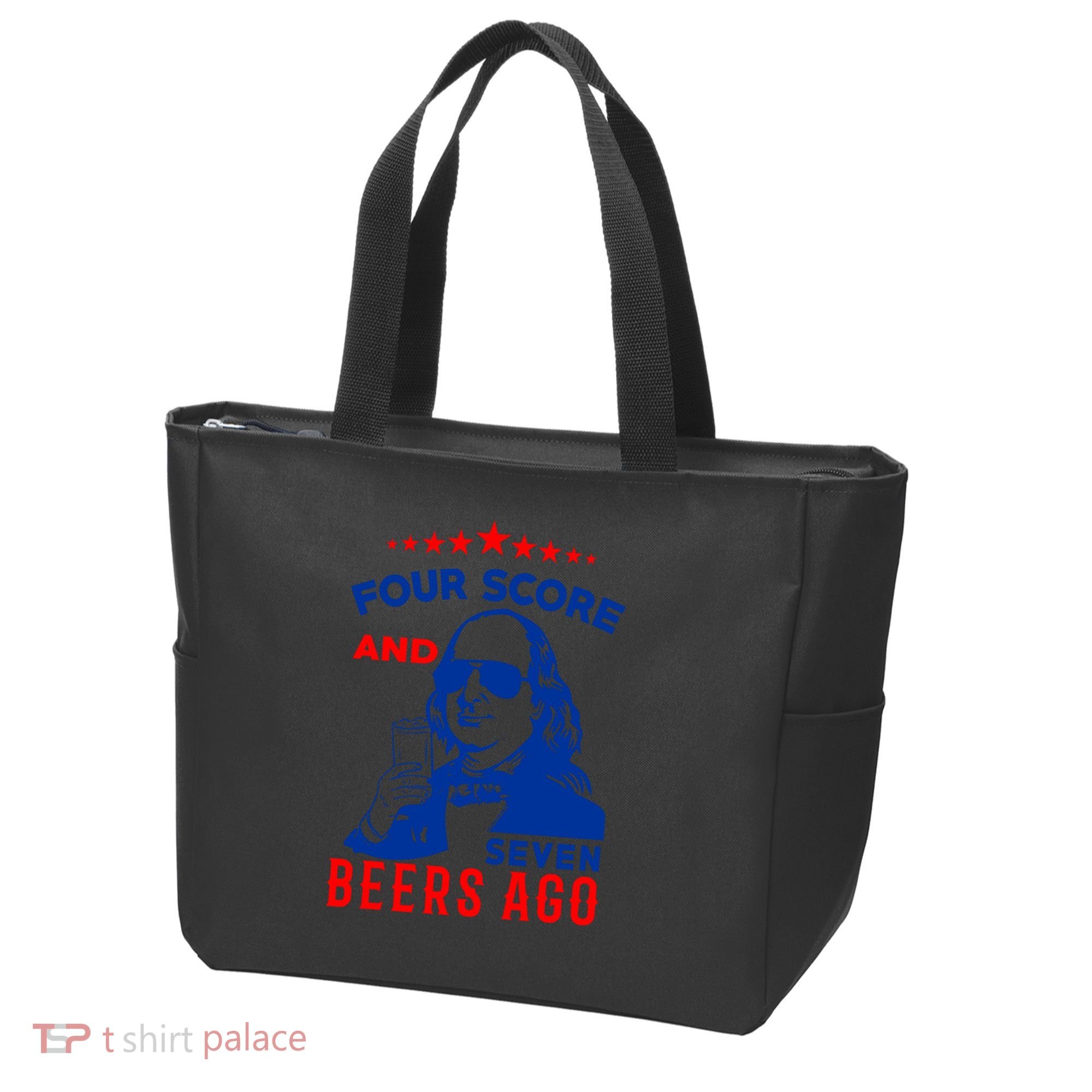 Four Score And Seven Beers Ago 4th Of July USA Merica Tote Bag