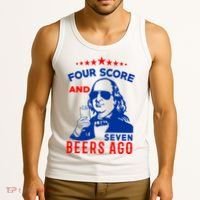 Four Score And Seven Beers Ago 4th Of July USA Merica Tank Top thumb 3