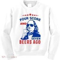 Four Score And Seven Beers Ago 4th Of July USA Merica Kids Sweatshirt thumb 0