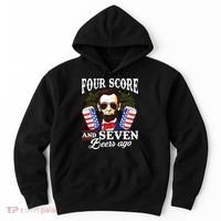 Four Score And 7 Beers Ago 4th Of July Drinking Like Lincoln Hoodie thumb 0