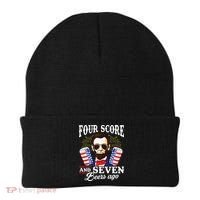 Four Score And 7 Beers Ago 4th Of July Drinking Like Lincoln Beanie thumb 0