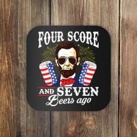 Four Score And 7 Beers Ago 4th Of July Drinking Like Lincoln Coaster thumb 0