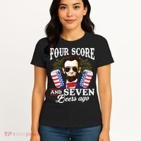 Four Score And 7 Beers Ago 4th Of July Drinking Like Lincoln Women's T-Shirt thumb 4