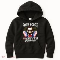 Four Score And 7 Beers Ago 4th Of July Drinking Like Lincoln Kids Hoodie thumb 0