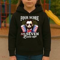 Four Score And 7 Beers Ago 4th Of July Drinking Like Lincoln Kids Hoodie thumb 3
