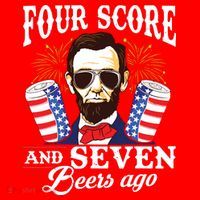 Four Score And 7 Beers Ago 4th Of July Drinking Like Lincoln Santa Hat thumb 1