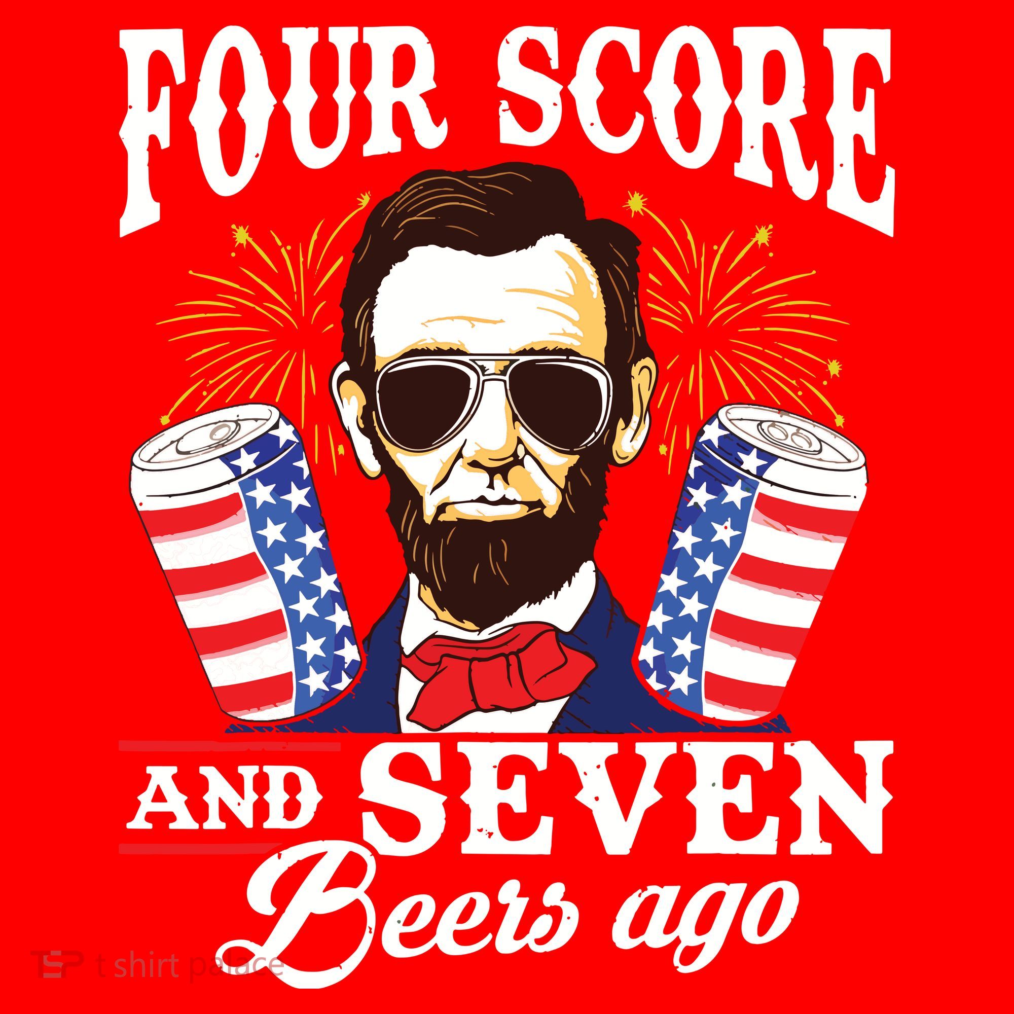 Four Score And 7 Beers Ago 4th Of July Drinking Like Lincoln Santa Hat